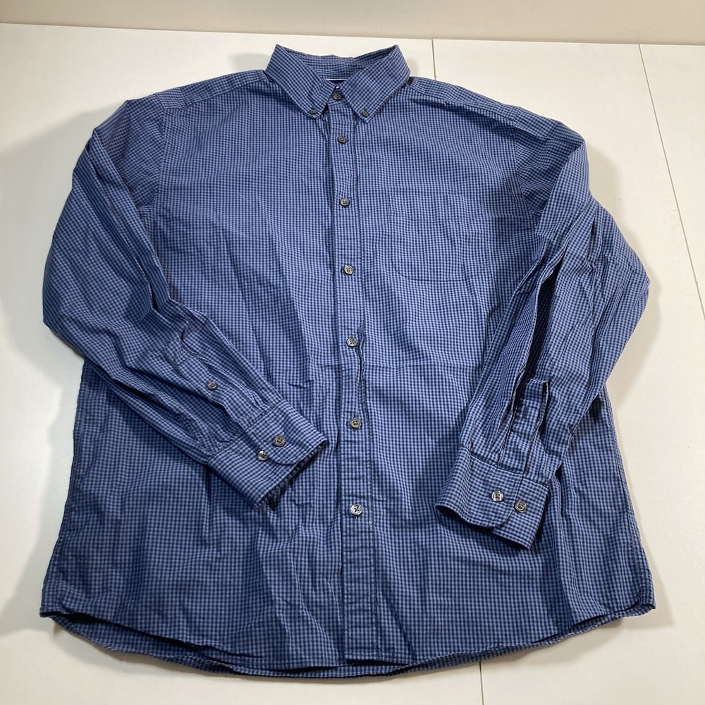 Charles Tyrwhitt Shirt Large Blue Check Classic Weekend Button Down Casual - Picture 2 of 6